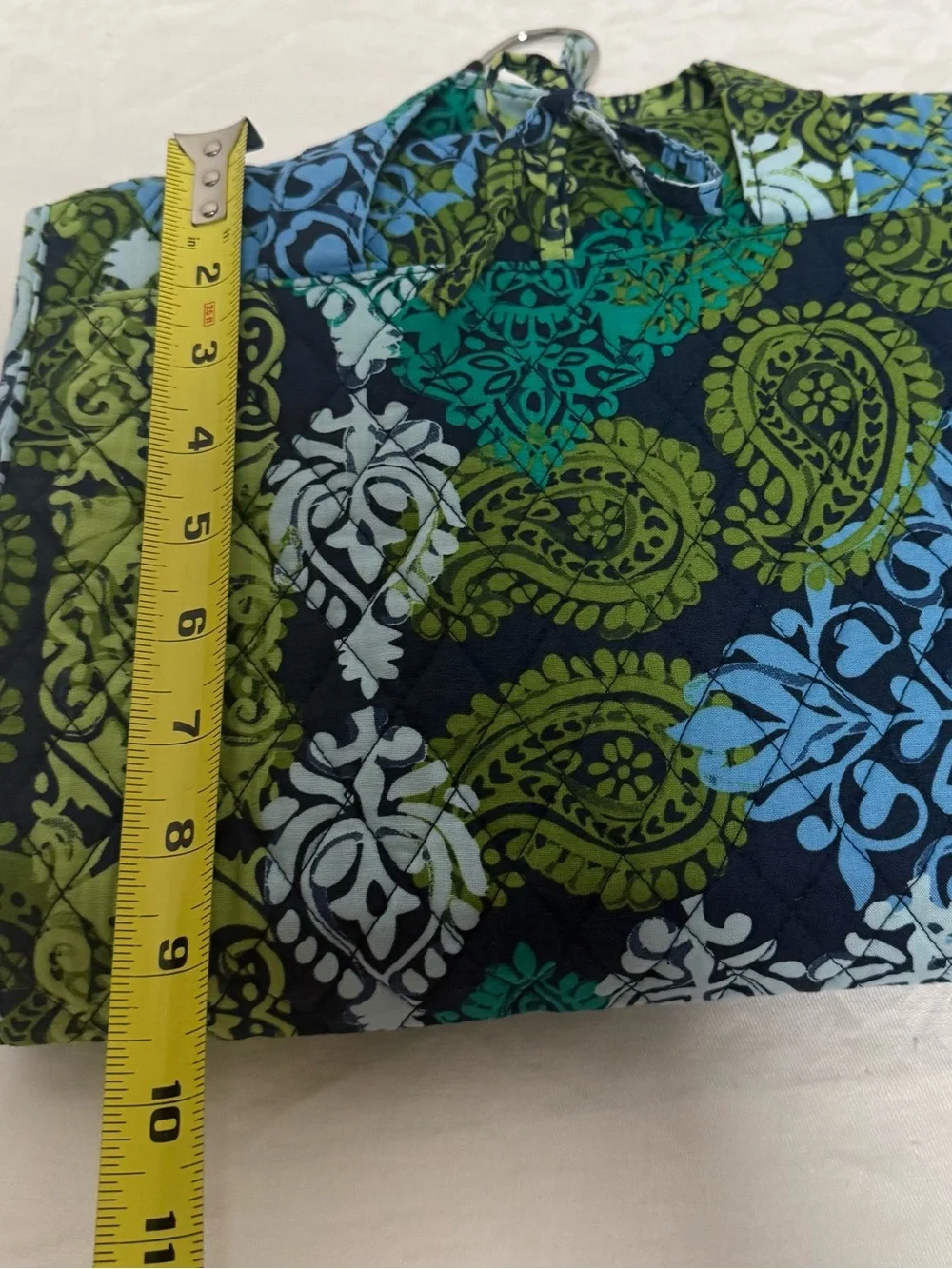 Vera Bradley Quilted Hanging Toiletry Organizer - Green & Blue Pattern